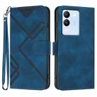 For vivo V30 Lite 5G Global Line Pattern Skin Feel Leather Phone Case(Royal Blue) - 1