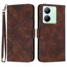 For vivo Y27s 4G Global Line Pattern Skin Feel Leather Phone Case(Coffee) - 1