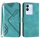 For vivo V29e 5G Global/Y200 5G Global Line Pattern Skin Feel Leather Phone Case(Light Blue) - 1