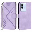 For vivo V29e 5G Global/Y200 5G Global Line Pattern Skin Feel Leather Phone Case(Light Purple) - 1