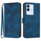 For vivo V29e 5G Global/Y200 5G Global Line Pattern Skin Feel Leather Phone Case(Royal Blue) - 1