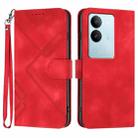 For vivo V29 5G Global/V29 Pro Line Pattern Skin Feel Leather Phone Case(Red) - 1