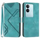 For vivo V29 5G Global/V29 Pro Line Pattern Skin Feel Leather Phone Case(Light Blue) - 1