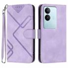 For vivo V29 5G Global/V29 Pro Line Pattern Skin Feel Leather Phone Case(Light Purple) - 1
