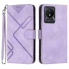 For vivo Y02A 4G/Y02 4G/Y11 2023/Y02t Line Pattern Skin Feel Leather Phone Case(Light Purple) - 1