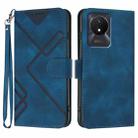 For vivo Y02A 4G/Y02 4G/Y11 2023/Y02t Line Pattern Skin Feel Leather Phone Case(Royal Blue) - 1