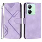 For vivo Y27 5G/Y36 4G India Line Pattern Skin Feel Leather Phone Case(Light Purple) - 1