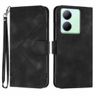 For vivo Y27 5G/Y36 4G India Line Pattern Skin Feel Leather Phone Case(Black) - 1