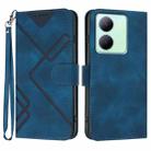 For vivo Y27 5G/Y36 4G India Line Pattern Skin Feel Leather Phone Case(Royal Blue) - 1