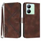 For vivo Y36 5G Global/Y36 4G Global Line Pattern Skin Feel Leather Phone Case(Coffee) - 1