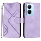 For vivo Y78+ 5G Global/Y78 5G Global Line Pattern Skin Feel Leather Phone Case(Light Purple) - 1