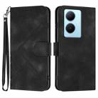 For vivo Y78+ 5G Global/Y78 5G Global Line Pattern Skin Feel Leather Phone Case(Black) - 1