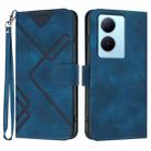 For vivo V29 Lite Line Pattern Skin Feel Leather Phone Case(Royal Blue) - 1