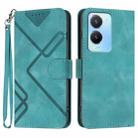 For vivo Y56 5G Global/Y16 4G Global Line Pattern Skin Feel Leather Phone Case(Light Blue) - 1