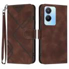 For vivo Y56 5G Global/Y16 4G Global Line Pattern Skin Feel Leather Phone Case(Coffee) - 1