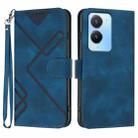 For vivo Y56 5G Global/Y16 4G Global Line Pattern Skin Feel Leather Phone Case(Royal Blue) - 1