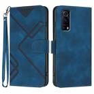 For vivo Y72 5G/iQOO Z3/Y52 5G Line Pattern Skin Feel Leather Phone Case(Royal Blue) - 1