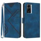 For vivo iQOO U5e 5G/Y30 5G/Y33e 5G Line Pattern Skin Feel Leather Phone Case(Royal Blue) - 1