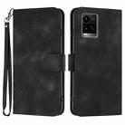 For vivo Y33s 4G Global/Y21/Y21s/Y21t Line Pattern Skin Feel Leather Phone Case(Black) - 1