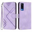 For vivo Y53s 4G/Y51a/Y33 4G Line Pattern Skin Feel Leather Phone Case(Light Purple) - 1