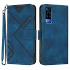 For vivo Y53s 4G/Y51a/Y33 4G Line Pattern Skin Feel Leather Phone Case(Royal Blue) - 1
