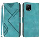 For vivo Y72 5G India Line Pattern Skin Feel Leather Phone Case(Light Blue) - 1