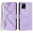 For vivo Y72 5G India Line Pattern Skin Feel Leather Phone Case(Light Purple) - 1