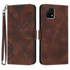 For vivo Y72 5G India Line Pattern Skin Feel Leather Phone Case(Coffee) - 1