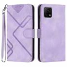 For vivo Y52s 5G/iQOO U3/Y31s 5G Line Pattern Skin Feel Leather Phone Case(Light Purple) - 1