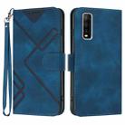 For vivo Y70s Line Pattern Skin Feel Leather Phone Case(Royal Blue) - 1
