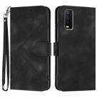 For vivo Y30 4G Global Line Pattern Skin Feel Leather Phone Case(Black) - 1