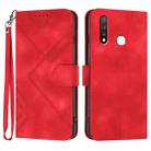 For vivo Y19/U3/Y5s/Z5i/U20 Line Pattern Skin Feel Leather Phone Case(Red) - 1