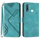 For vivo Y19/U3/Y5s/Z5i/U20 Line Pattern Skin Feel Leather Phone Case(Light Blue) - 1