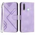 For vivo Y19/U3/Y5s/Z5i/U20 Line Pattern Skin Feel Leather Phone Case(Light Purple) - 1