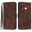 For vivo Y19/U3/Y5s/Z5i/U20 Line Pattern Skin Feel Leather Phone Case(Coffee) - 1