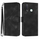 For vivo Y19/U3/Y5s/Z5i/U20 Line Pattern Skin Feel Leather Phone Case(Black) - 1