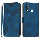 For vivo Y19/U3/Y5s/Z5i/U20 Line Pattern Skin Feel Leather Phone Case(Royal Blue) - 1