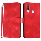 For vivo Y17/Y15/Y12/Y11 Line Pattern Skin Feel Leather Phone Case(Red) - 1