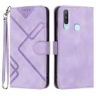 For vivo Y17/Y15/Y12/Y11 Line Pattern Skin Feel Leather Phone Case(Light Purple) - 1