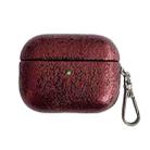 For AirPods 3 Burst Leather Texture Bluetooth Earphone Protective Case(Red) - 1