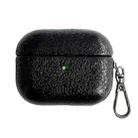 For AirPods 3 Burst Leather Texture Bluetooth Earphone Protective Case(Black) - 1