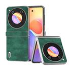 For ZTE nubia Flip ABEEL Frosted Transparent Frame Morocco Texture PU Phone Case(Green) - 1