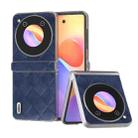 For ZTE nubia Flip ABEEL Frosted Transparent Frame Hinge Weave Plaid PU Phone Case(Blue) - 1