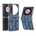 For ZTE nubia Flip ABEEL Frosted Transparent Frame Genuine Leather Mahjong Pattern Phone Case(Blue) - 1