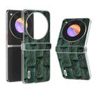 For ZTE nubia Flip ABEEL Frosted Transparent Frame Genuine Leather Mahjong Pattern Phone Case(Green) - 1