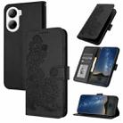 For ZTE Libero 5G IV Datura Flower Embossed Flip Leather Phone Case(Black) - 1