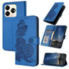 For ZTE Axon 60 Datura Flower Embossed Flip Leather Phone Case(Blue) - 1