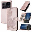 For ZTE Blade A54 Datura Flower Embossed Flip Leather Phone Case(Rose Gold) - 1