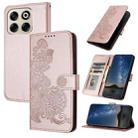 For ZTE Blade V70 Datura Flower Embossed Flip Leather Phone Case(Rose Gold) - 1