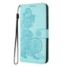 For ZTE Libero 5G III Datura Flower Embossed Flip Leather Phone Case(Light Blue) - 3